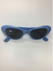 50's Blue White Spots - Novelty Glasses